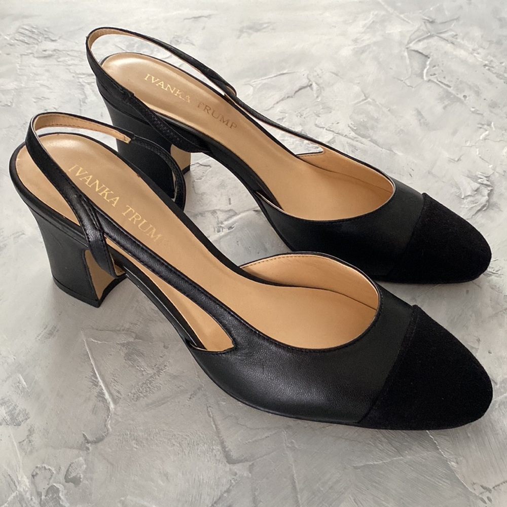 Ivanka Trump Black Slingback Heels